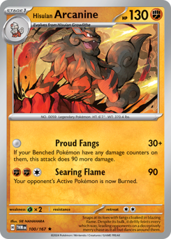 Pokemon Twilight Masquerade Hisuian Arcanine - 100