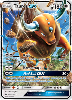 Pokemon Sun & Moon Tauros-GX - 100