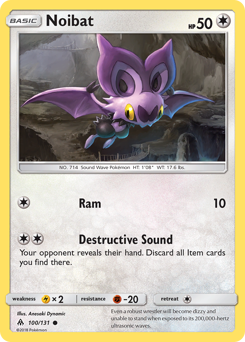 Pokemon Forbidden Light Noibat - 100