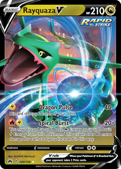 Pokemon Crown Zenith Rayquaza V - 100
