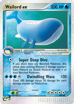 Pokemon Sandstorm Wailord ex - 100