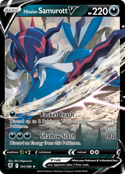 Pokemon Astral Radiance Hisuian Samurott V - 101