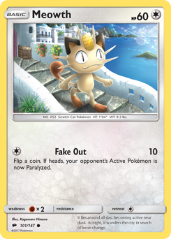 Pokemon Burning Shadows Meowth - 101
