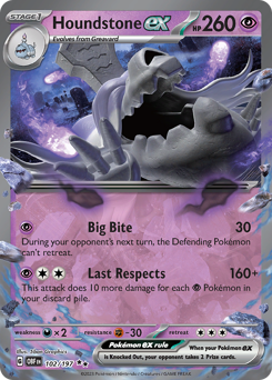 Pokemon Obsidian Flames Houndstone ex - 102