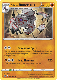 Pokemon Rebel Clash Galarian Runerigus - 102
