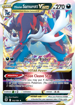 Pokemon Astral Radiance Hisuian Samurott VSTAR - 102