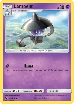 Pokemon Lost Thunder Lampent - 102