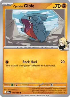 Pokemon Destined Rivals Cynthia's Gible - 102