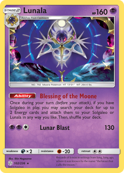 Pokemon Cosmic Eclipse Lunala - 102