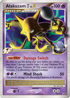 Pokemon Rising Rivals Alakazam E4 LV.X - 103