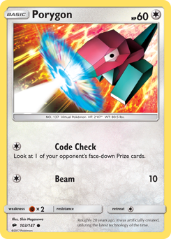 Pokemon Burning Shadows Porygon - 103