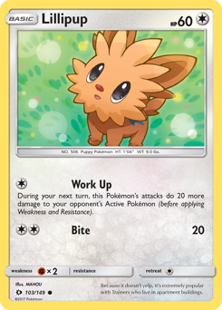 Pokemon Sun & Moon Lillipup - 103