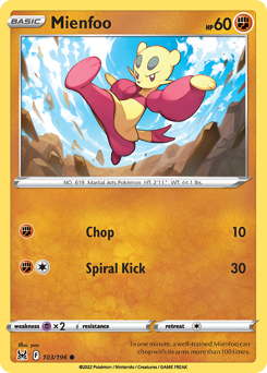 Pokemon Lost Origin Mienfoo - 103