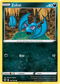 Pokemon Silver Tempest Zubat - 103