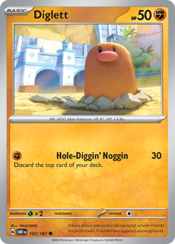 Pokemon Obsidian Flames Diglett - 103