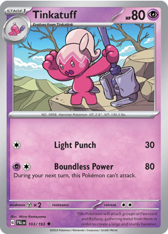 Pokemon Paldea Evolved Tinkatuff - 103