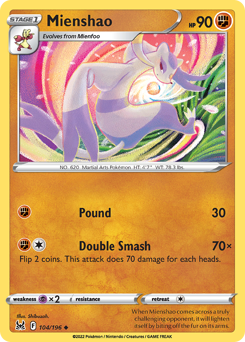 Pokemon Lost Origin Mienshao - 104