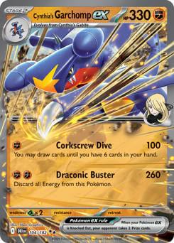 Pokemon Destined Rivals Cynthia's Garchomp ex - 104