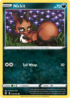 Pokemon Evolving Skies Nickit - 104