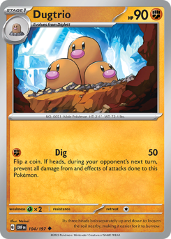 Pokemon Obsidian Flames Dugtrio - 104