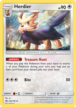 Pokemon Sun & Moon Herdier - 104