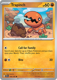 Pokemon Surging Sparks Trapinch - 104