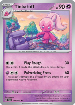 Pokemon Paldea Evolved Tinkatuff - 104