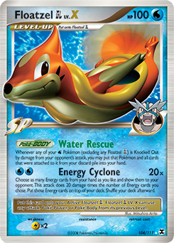 Pokemon Rising Rivals Floatzel GL LV.X - 104