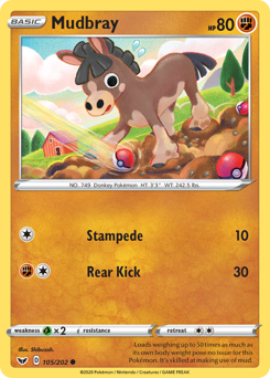 Pokemon Sword & Shield Mudbray - 105