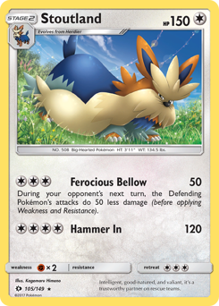 Pokemon Sun & Moon Stoutland - 105