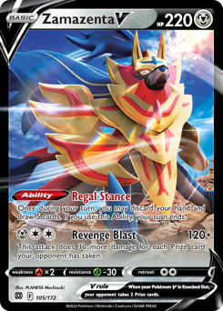 Pokemon Brilliant Stars Zamazenta V - 105