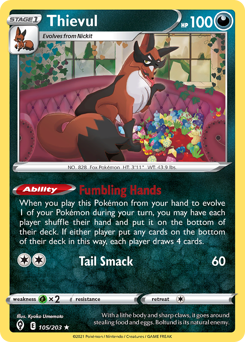 Pokemon Evolving Skies Thievul - 105