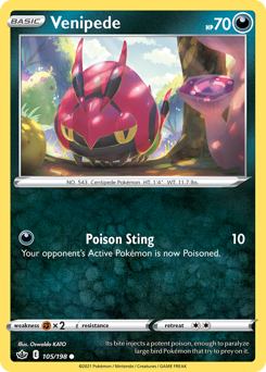 Pokemon Chilling Reign Venipede - 105