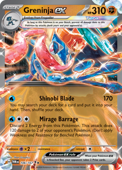 Pokemon Twilight Masquerade Greninja ex - 106