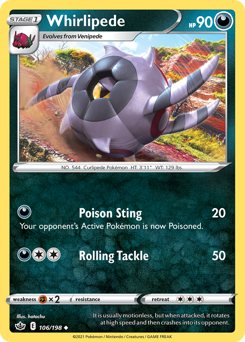 Pokemon Chilling Reign Whirlipede - 106