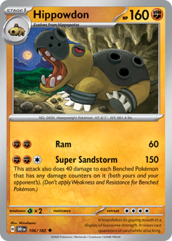 Pokemon Destined Rivals Hippowdon - 106