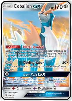 Pokemon Team Up Cobalion-GX - 106