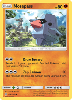 Pokemon Cosmic Eclipse Nosepass - 106