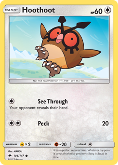 Pokemon Burning Shadows Hoothoot - 106
