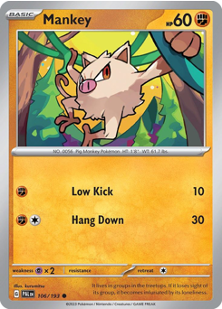 Pokemon Paldea Evolved Mankey - 106