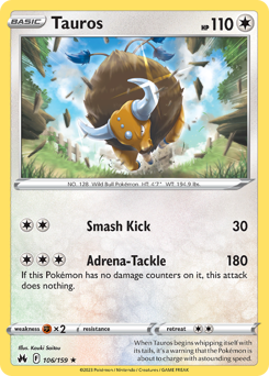 Pokemon Crown Zenith Tauros - 106