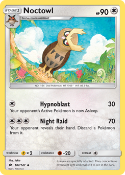 Pokemon Burning Shadows Noctowl - 107