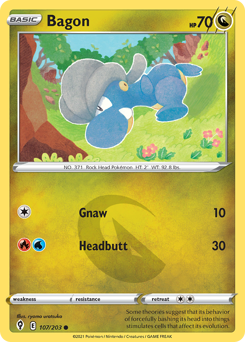 Pokemon Evolving Skies Bagon - 107