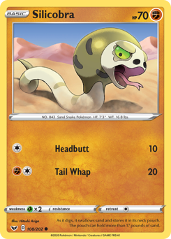 Pokemon Sword & Shield Silicobra - 108