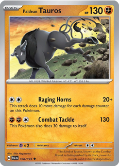 Pokemon Paldea Evolved Paldean Tauros - 108