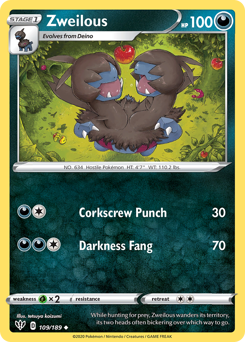 Pokemon Darkness Ablaze Zweilous - 109