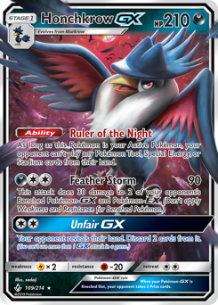 Pokemon Unbroken Bonds Honchkrow-GX - 109