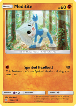 Pokemon Unified Minds Meditite - 109