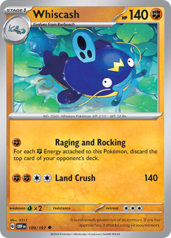 Pokemon Obsidian Flames Whiscash - 109