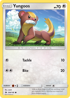 Pokemon Sun & Moon Yungoos - 109